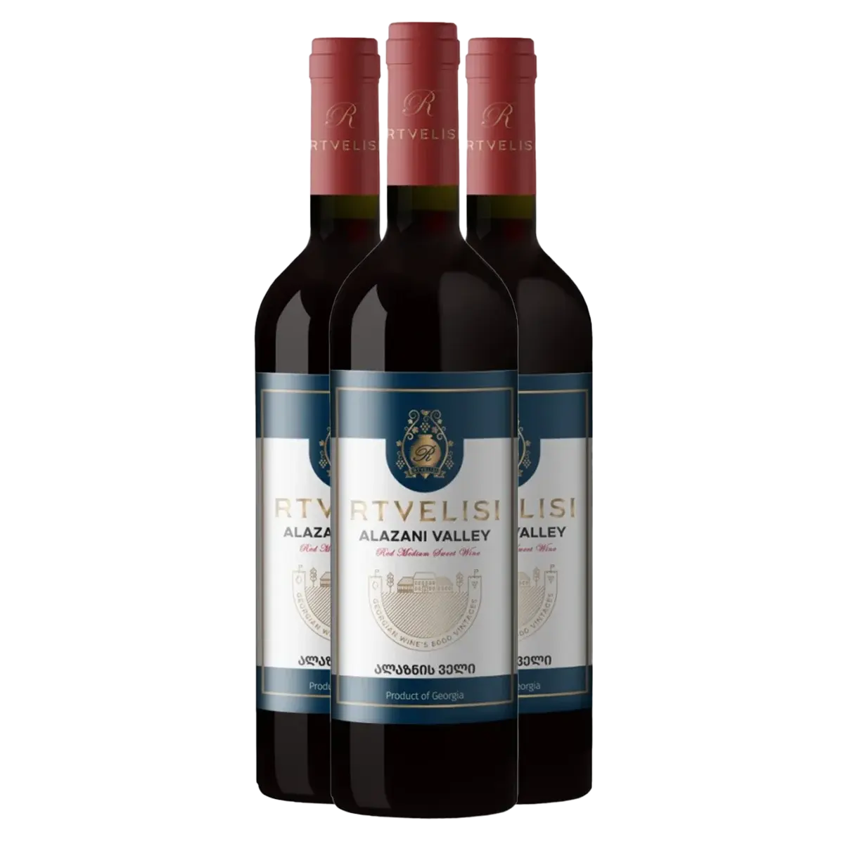 3 x Rtvelisi Alazany Valley Rotwein